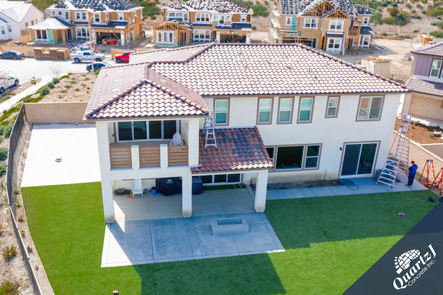 Backyard + FirePit + Brickwall